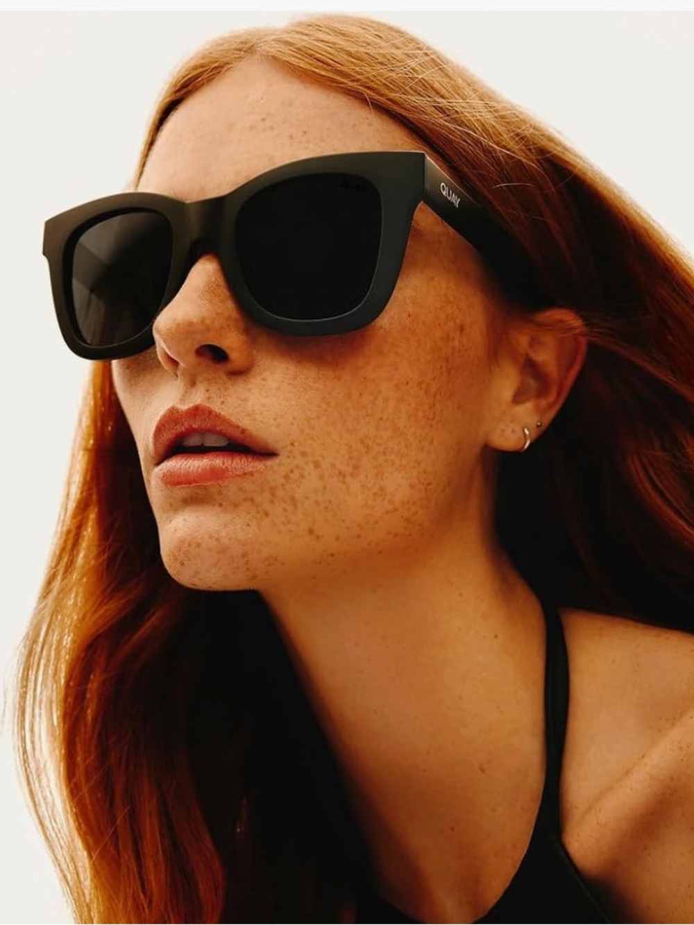 Quay Matte Black Oversized Cat-Eye Sunglasses
